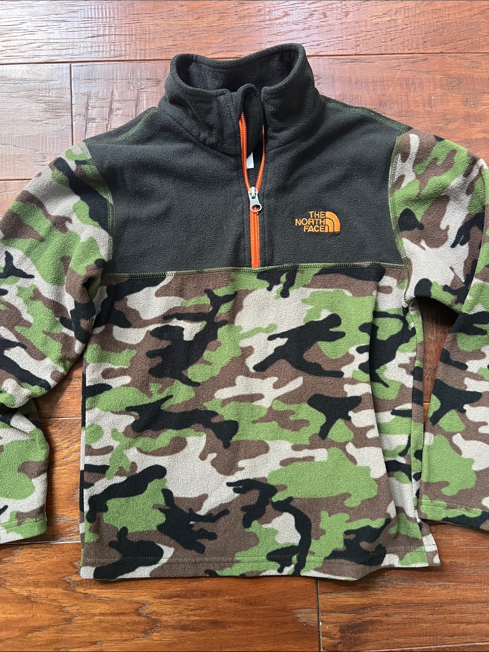 The North Face Kids' Camo Fleece Pullover - Green/Black